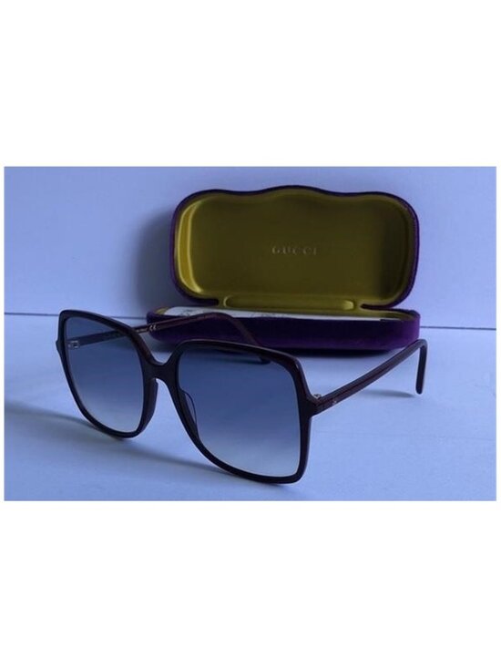 Gucci GG0544s 003 Women\'s Dark Brown Frame Sunglasses with Blue Gradient Lenses
